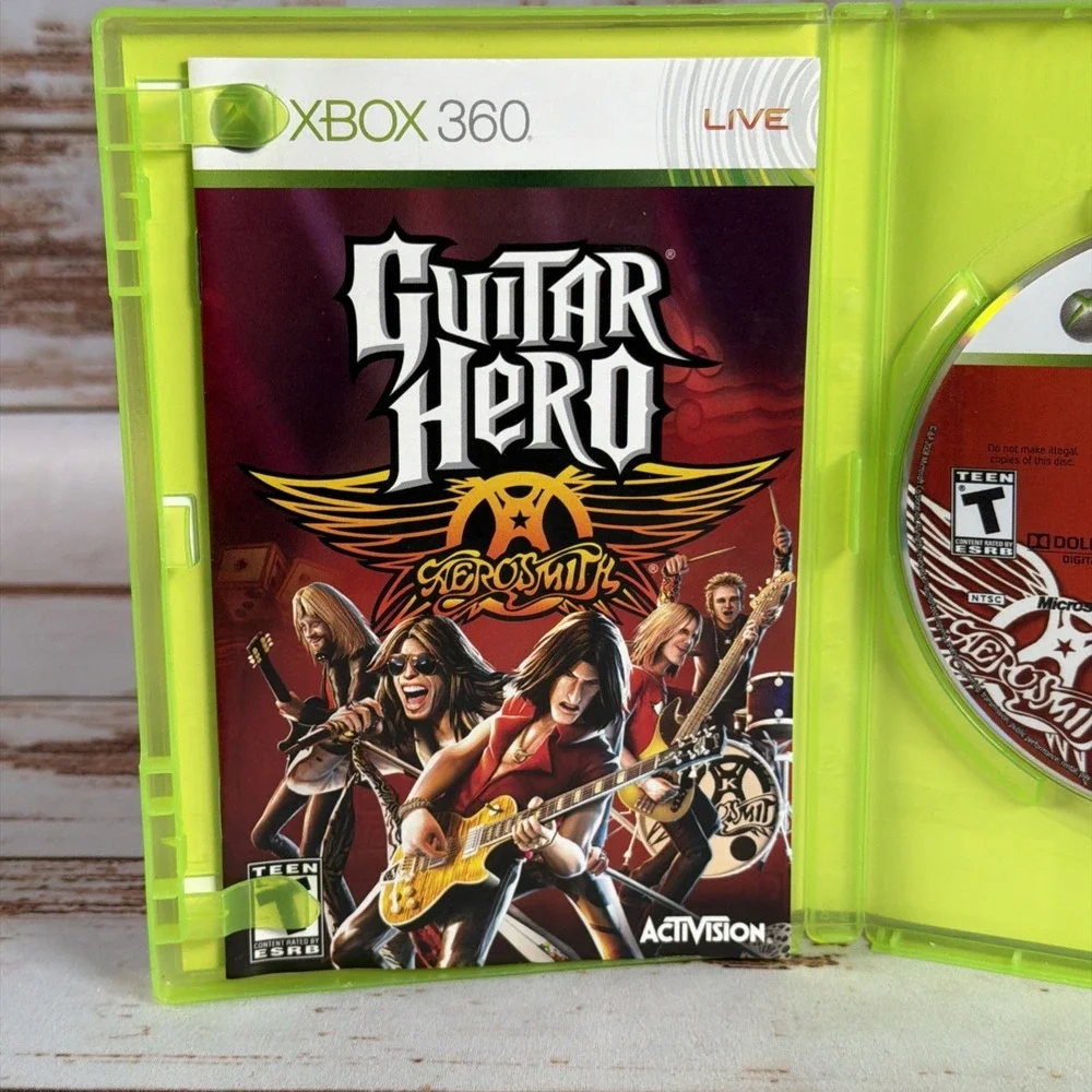 Guitar Hero Aerosmith Microsoft Xbox 360 Game Complete CIB Resurfaced